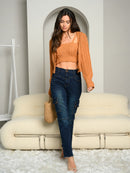 WOMEN'S CROP CABLE KNIT CARDIGAN AND BANDEAU SET