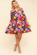 PLUS COLLARED NOTCH NECK BABYDOLL W/ SIDE POCKETS