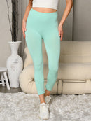 WOMEN'S ELASTIC WAIST SOLID BASIC LEGGINGS