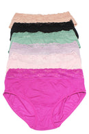 33008 12 Piece Plus Size High Waist Soft Panty with Lace Band C03