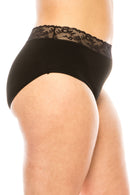 33008 12 Piece Plus Size High Waist Soft Panty with Lace Band C03