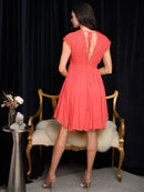 WOMEN'S SHORT SLEEVE V-NECK MINI DRESS