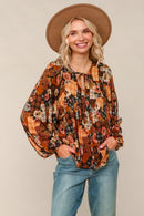 Apple Cider Patchwork Print Blouse (Open Pack)