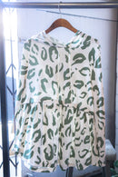 Plus Olive Animal Hacci Hoodie