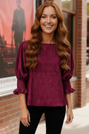 Fuchsia Magenta Fuchsia Shimmery Blouse