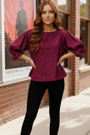Fuchsia Magenta Fuchsia Shimmery Blouse