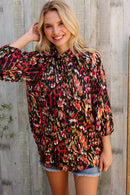 Evening Sunset Scribble Button Down Blouse (Open Pack)