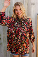 Evening Sunset Scribble Button Down Blouse (Open Pack)