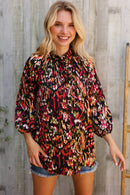 Evening Sunset Scribble Button Down Blouse (Open Pack)
