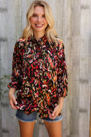 Evening Sunset Scribble Button Down Blouse (Open Pack)