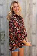Evening Sunset Scribble Button Down Blouse (Open Pack)