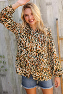 Olive & Taupe Animal Top
