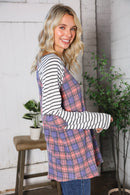 Plaid Stripe Raglan Top