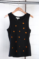 Plus Black Halloween Embroidered Tank