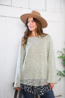 For the Love of Lace Leopard Trim Sweater (Open Pack)