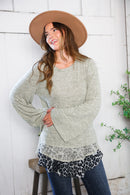 For the Love of Lace Leopard Trim Sweater (Open Pack)