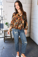 Apple Cider Patchwork Print Blouse (Open Pack)