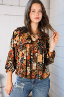 Apple Cider Patchwork Print Blouse (Open Pack)