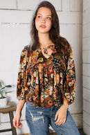Apple Cider Patchwork Print Blouse (Open Pack)