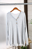 Plus Marled Grey Henley Top