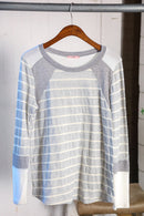Grey/White Stripe Long Sleeve
