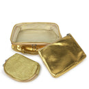 Gold Metallic Cosmetic Bag 3PC Set (1 unit)