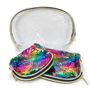 Multi Color Sequin Cosmetic Bag 3PC Set (1 unit)