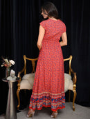 WOMEN'S V-NECK GYPSY MAXI DRESS
