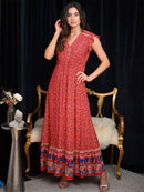 WOMEN'S V-NECK GYPSY MAXI DRESS