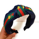 Stripe Flower Pattern Knot Headband HB21018-15 (12PC)