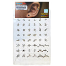 48 PC Flat Back Earrings Stud Tragus Bar Piercing Silver (1 unit)