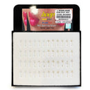 48 PC L Shape Nose Ring Gold, Silver Clear (1 unit)