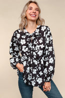 Plus Babydoll Top with Front Ribbon Bow Tie Detail