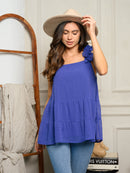 WOMEN'S BABY DOLL RUFFLE TANK TOP