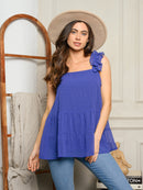 WOMEN'S BABY DOLL RUFFLE TANK TOP