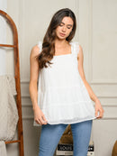 WOMEN'S BABY DOLL RUFFLE TANK TOP
