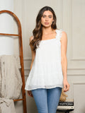 WOMEN'S BABY DOLL RUFFLE TANK TOP