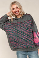 PLUS FRENCH TERRY LOOSE FIT KNIT TOP WITH HOODIE