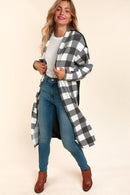 BUFFALO PLAID CARDIGAN WITH SIDE POCKETS