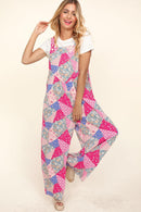 PLUS SWIDE LEG OVERALLS WITH SIDE POCKETS JUMPSUIT