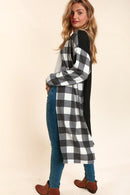 BUFFALO PLAID CARDIGAN WITH SIDE POCKETS