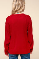 SANTA CLAUS SPARKLE BRUSHED SWEATER KNIT TOP