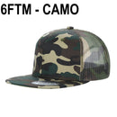 6FTM - 6 Panel Flat Bill Mesh
