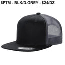 6FTM - 6 Panel Flat Bill Mesh