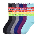 MAMIA LADIES DESIGN CREW SOCKS (RAINBOW)