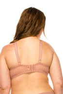 78313 12 Piece Comfortable Underwire, Adjustable Straps Stripe Lace Bra D-DD Cup