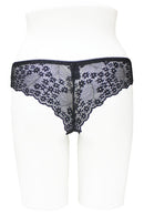 78319M 12 Pieces Elegant Floral Lace Design, Comfortable Elastic Band Floral Lace Thong