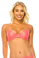 89148 12 Piece Extreme Push Up & Comfortable Fit Laser Cut Bra with Lace Trim  B/C Cup