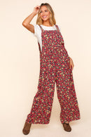 Bib Overalls Button Floral Jumpsuit