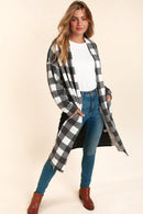 BUFFALO PLAID CARDIGAN WITH SIDE POCKETS